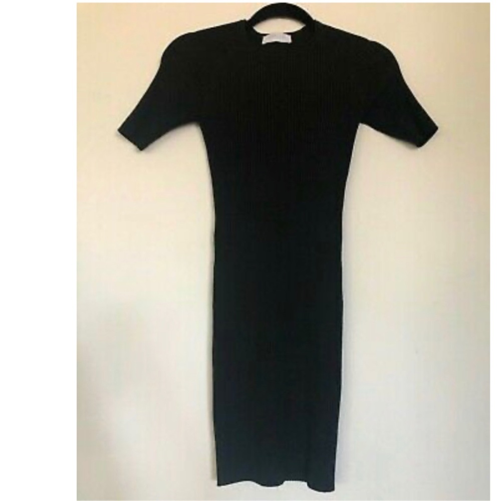 Everlane knit ribbed black sweater bodycon dress sz XS - Picture 3 of 6
